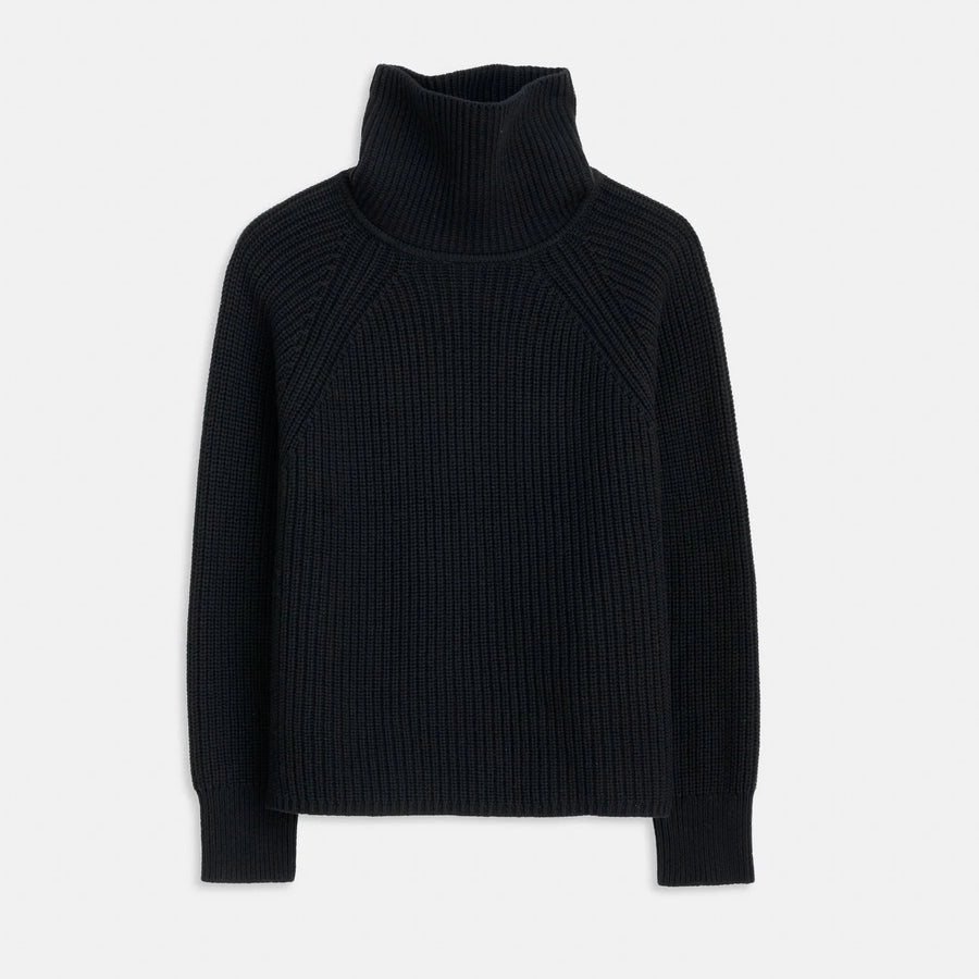 Chelsea Turtleneck in Cotton Cashmere (Black)