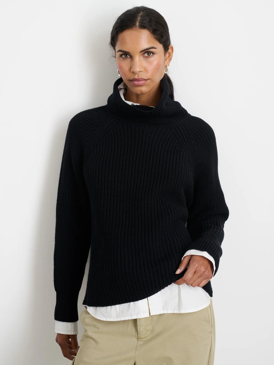 Chelsea Turtleneck in Cotton Cashmere (Black)