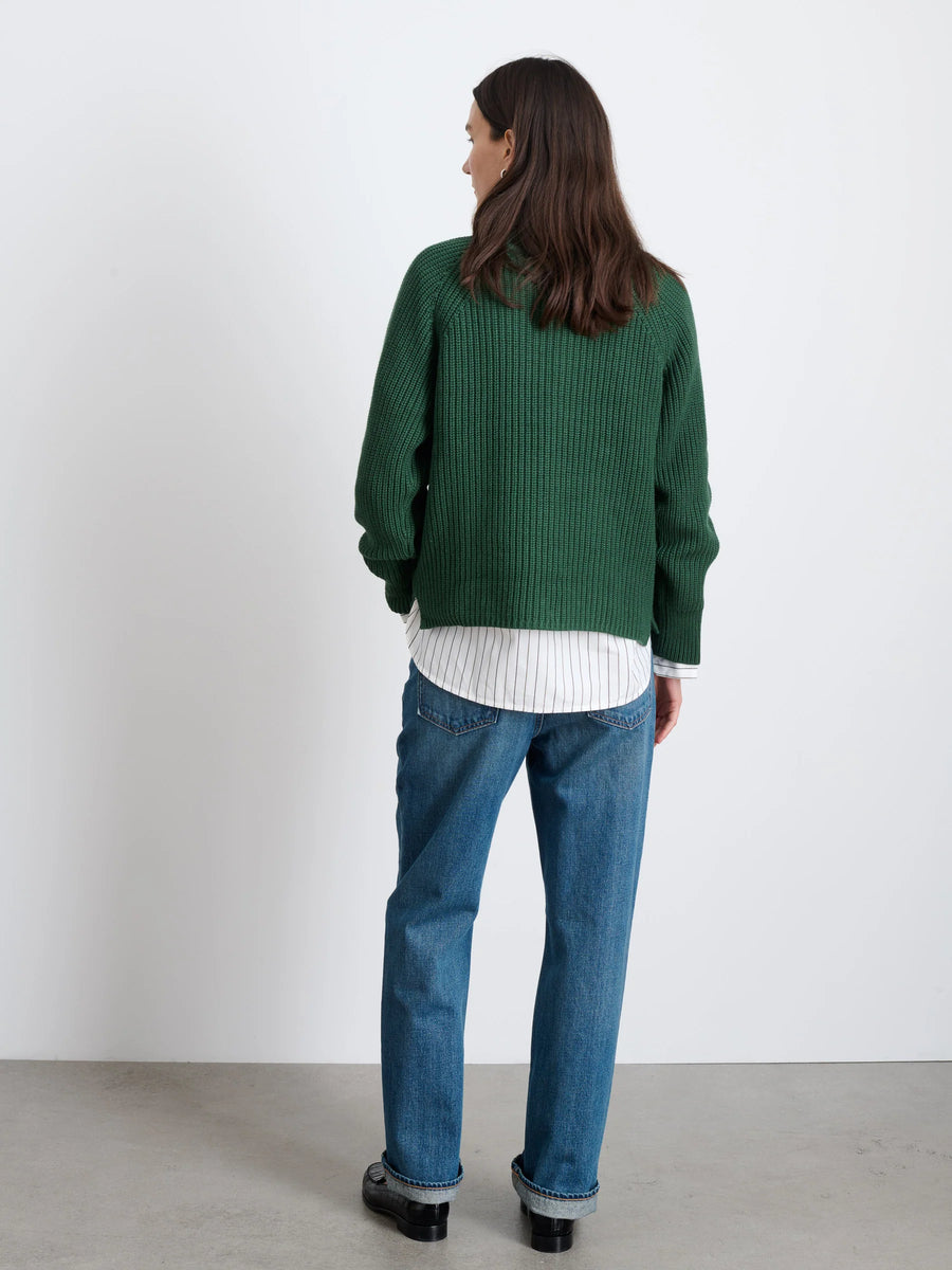 Chelsea Turtleneck in Cotton Cashmere (Hunter Green)