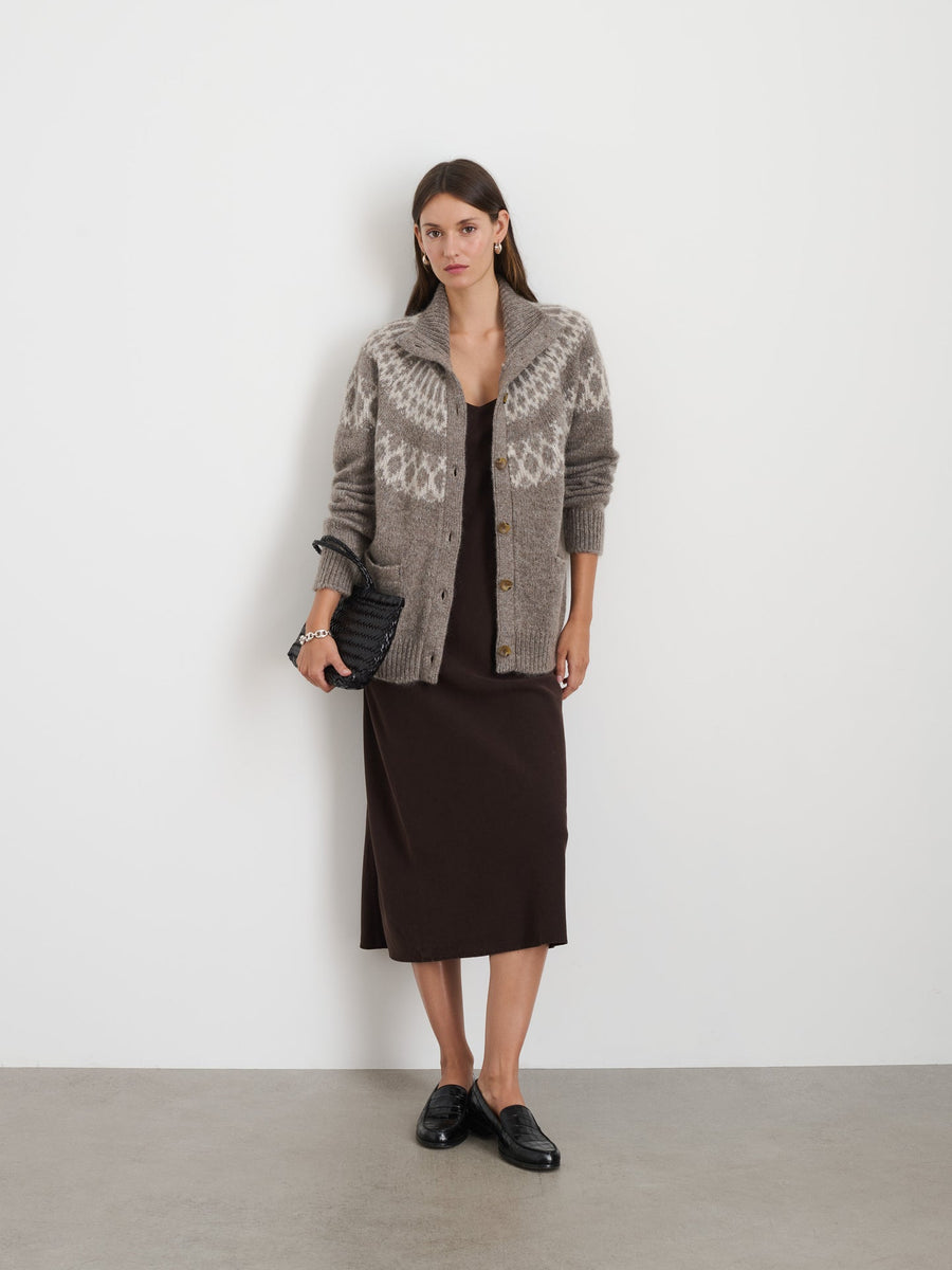 Louie Fairisle Cardigan (Taupe)