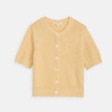 Elle Cardigan in Linen Cotton (Honey Biscuit)