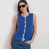 Bridget Tipped Vest (Cosmic Blue/Ivory)