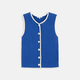 Bridget Tipped Vest (Cosmic Blue/Ivory)
