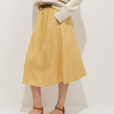 Maddie Skirt in Linen (Light Sienna)