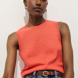 Odette Sweater Tank in Cotton Cashmere (Coral)