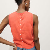 Odette Sweater Tank in Cotton Cashmere (Coral)