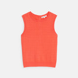 Odette Sweater Tank in Cotton Cashmere (Coral)