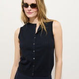 Odette Sweater Tank in Cotton Cashmere (Navy)