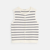 Taylor Striped Vest in Cotton (Ivory/Navy Night)