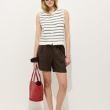 Taylor Striped Vest in Cotton (Ivory/Navy Night)