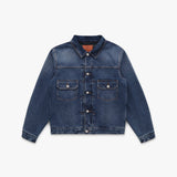 Wayfarer Wool Blanket Lined Trucker (Dark Wash Indigo)