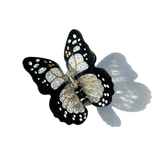 Hand-painted Limited Edition Monarch Butterfly Claw Hair Clip | Eco-Friendly: Silver
