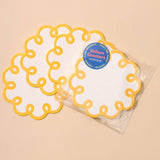 Letterpress Reusable Scallop Vellum Coasters
