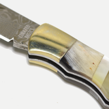 Yellow Ox-horn with Pearl Inlay Folding Knife (Yellow Ox-horn)