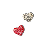Hand-painted Mini Paisley Heart Claw Hair Clip (Black/White)