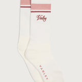 Lamar Club Stripe Sock (Egret/Pale Mauve/Dusty Rose)