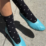 Patterned Sneaker Socks (Polka Dot Blue/Navy)