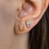 Pastel Ombre Mismatch Stud Earrings in Gold