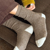 Wool Waffled Socks (Oatmeal / Cream)