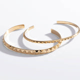 Pyramid Spike Cuff Bracelet: Wide