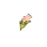 Hand-painted Vintage Tulips Claw Hair Clip | Eco-Friendly: Red