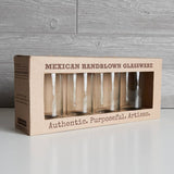 Handblown Mexican Highball Glasses - Clear: With Gift Box