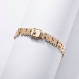 14k gold plate Fuck Fuck Fuck Chain Link Bracelet (SM + Med): Gold / Medium