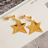 Vintage Brass Star Earrings