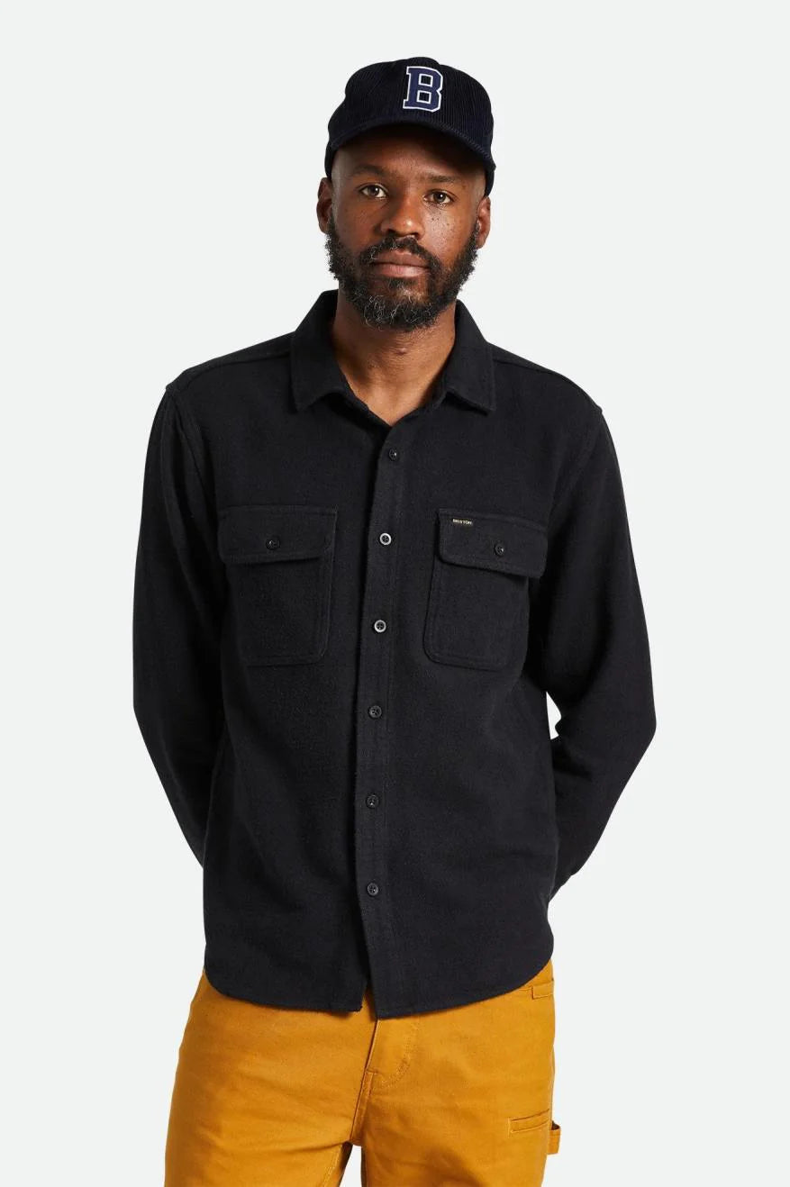 Bowery Textured Twill Overshirt (Black)