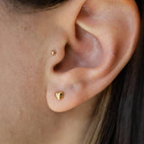 Puffy Heart Stud Earrings in Gold