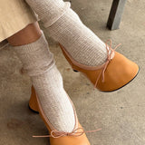 Wool Waffled Socks (Denim / Stone)