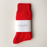 Modal Eyelet Socks (wholesale): Poppy Red