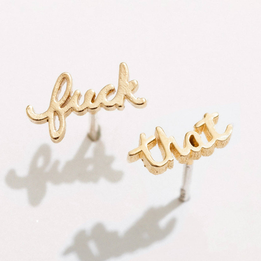 Fuck That Studs: 14k Gold Plate