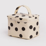 Large Cosmetic Case (Cream and Black Polka Dot)
