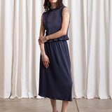 Pleated Midi Skirt (Navy)