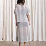 Metallic Midi Skirt (Silver)
