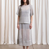 Metallic Woven T-Shirt (Silver)