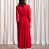 Fitted Long Sleeve Dress (Red)
