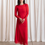 Fitted Long Sleeve Dress (Red)