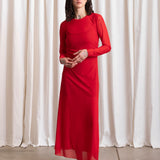 Fitted Long Sleeve Dress (Red)