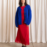 Merino Crewneck Cardigan (Cobalt)