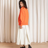 Chunky Cotton Pullover (Neon Orange)