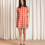 Plaid Mini Dress (Large Ice/Poppy)
