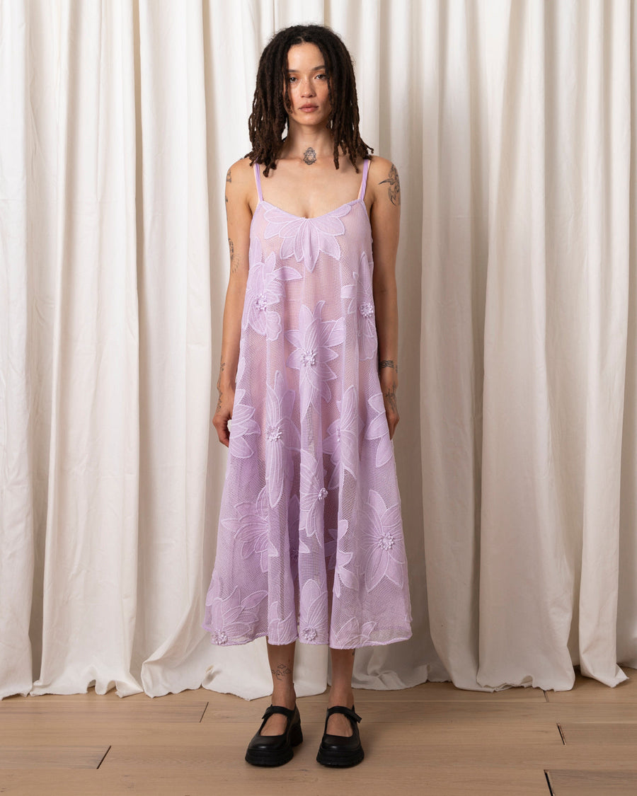 Full Hem Lace Dress (Lilac)