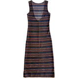 Low Back Column Dress (Brown/Black)
