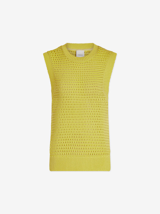 Randal Crop Knit Tank (Electric Lime)