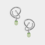 Maeva Earrings + Small Drop Charm: Ink / Sterling Silver