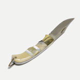 Yellow Ox-horn with Pearl Inlay Folding Knife (Yellow Ox-horn)