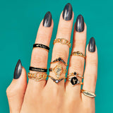 Opera Ring (Black/18K Gold Plated Stainless Steel)