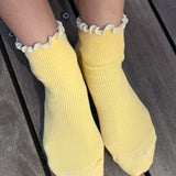 The Petite Ruffled Modal Socks (Butter/Baby Blue)